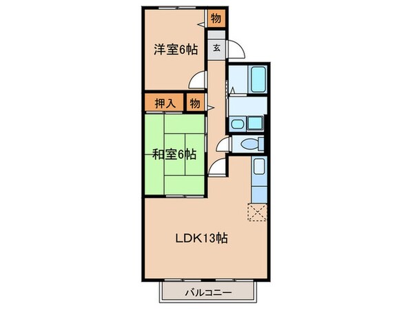 ベルフラワーⅡの物件間取画像